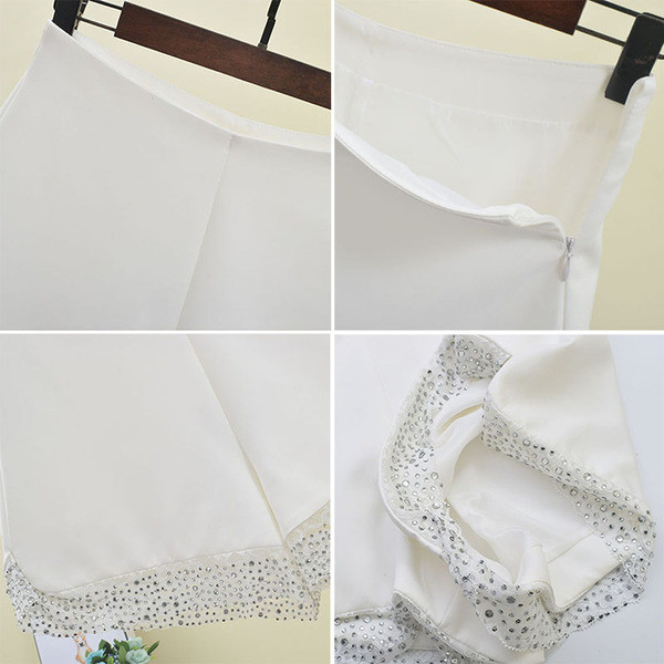 Pantaloni scurți de damă actuali cu dantelă în alb-negru