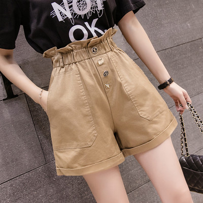 Ежедневни дамски къси панталони в четири цвята с висока талия