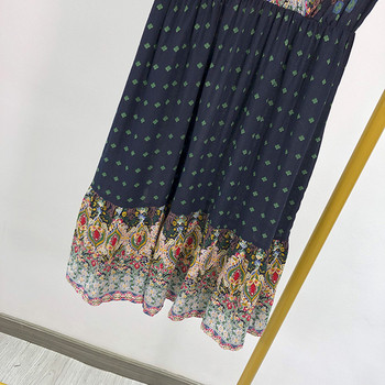 Rochie de dama din sifon cu maneci scurte si model colorat