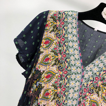 Rochie de dama din sifon cu maneci scurte si model colorat