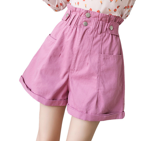 Pantaloni scurți casual dama cu talie inalta in mai multe culori