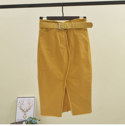 Fusta de dama cu fanta si curea in mai multe culori