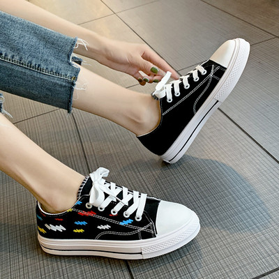 Tenisi casual dama in alb si negru