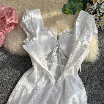 Rochie moderna de dama cu cravate in trei culori