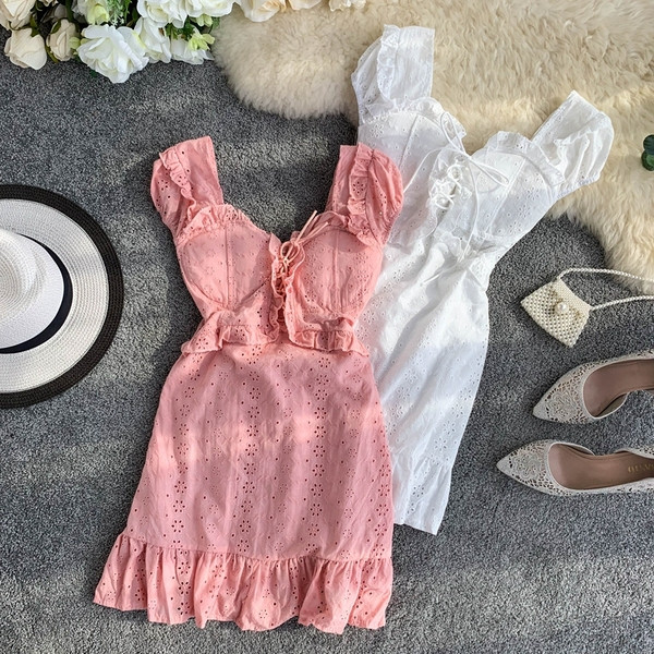 Rochie moderna de dama cu cravate in trei culori