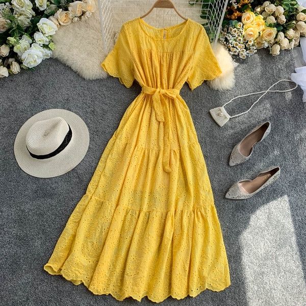 Női hosszú ruha rövid ujjal több színben