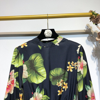 Rochie casual de dama cu maneci lungi cu model floral