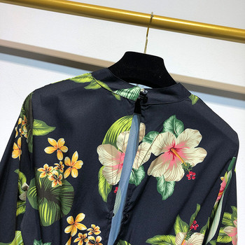 Rochie casual de dama cu maneci lungi cu model floral