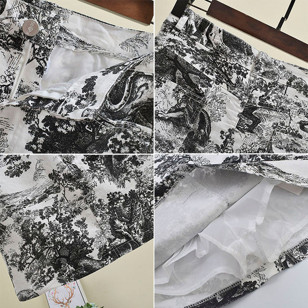 Fusta de dama cu aplicatie colorata si buzunare