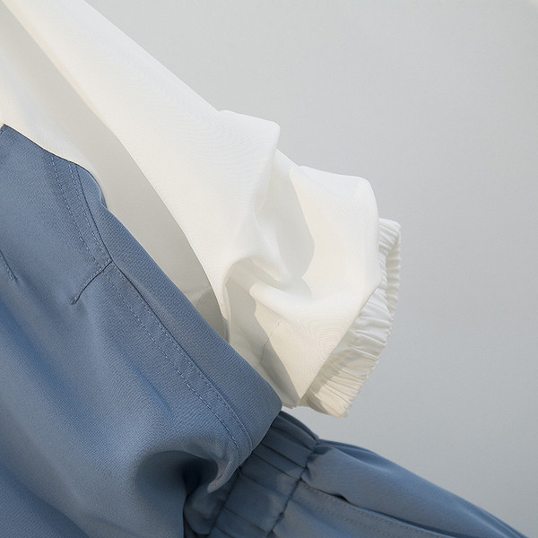 Salopetă casual de damă cu glugă în albastru