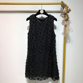 Rochie scurta de dama in negru cu tul