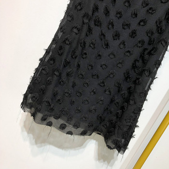 Rochie scurta de dama in negru cu tul