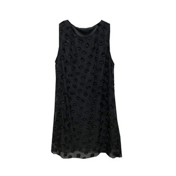 Rochie scurta de dama in negru cu tul