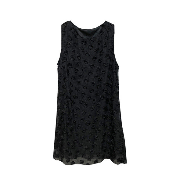 Rochie scurta de dama in negru cu tul