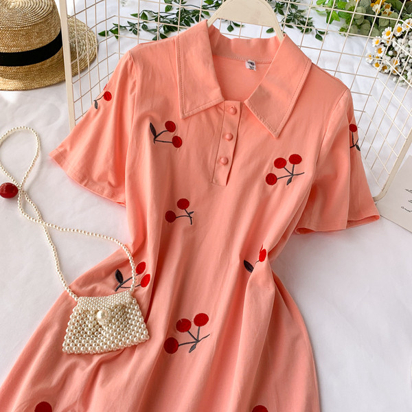 Rochie de dama cu guler si maneci scurte