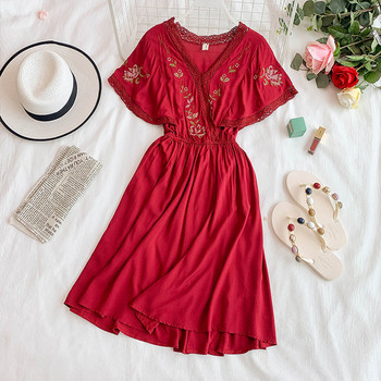 Rochie de dama cu maneci lotus in mai multe culori