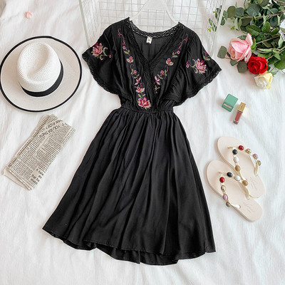 Rochie de dama cu maneci lotus in mai multe culori