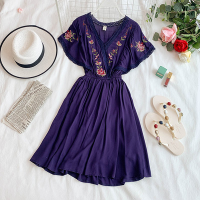 Rochie de dama cu maneci lotus in mai multe culori