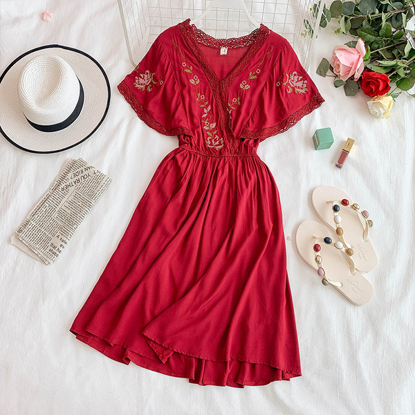 Rochie de dama cu maneci lotus in mai multe culori