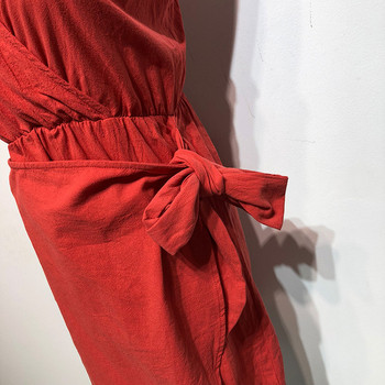 Rochie scurta de dama cu bretele subtiri si talie elastica