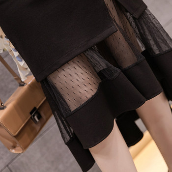 Fusta de dama moderna - model croiat in negru