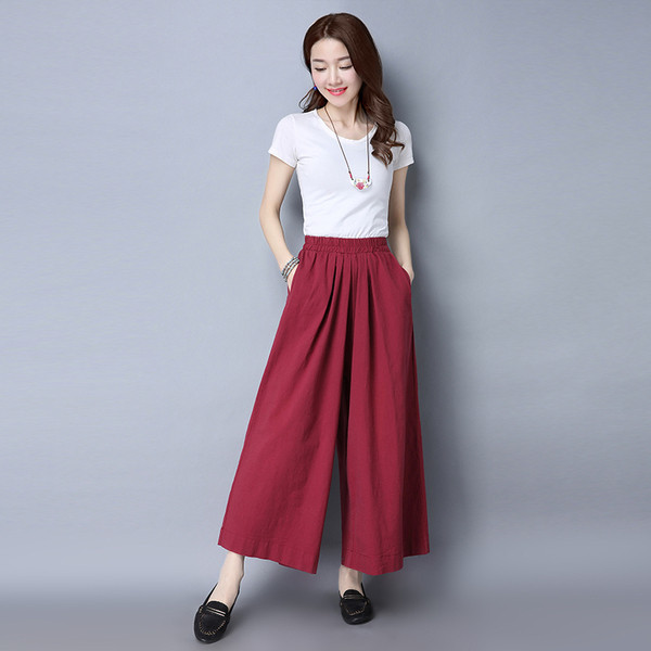 Pantaloni de dama actuali model lat in negru si rosu