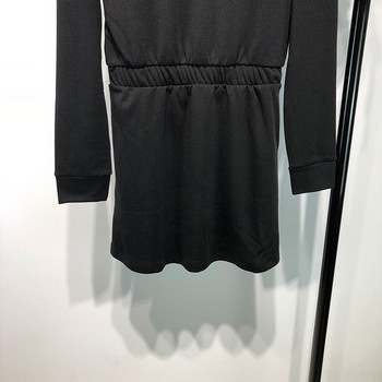 Rochie casual cu maneci lungi si talie elastica