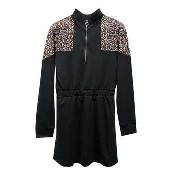 Rochie casual cu maneci lungi si talie elastica