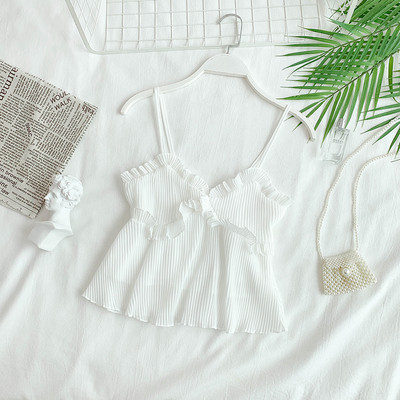 Top de damă modern plisat cu bretele