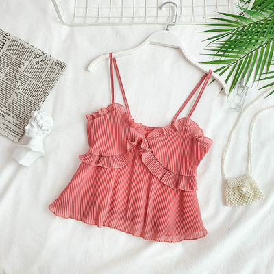 Top de damă modern plisat cu bretele