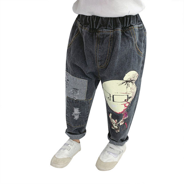 Blugi de copii actuali pentru fete cu aplicatie in doua culori