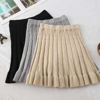 Fusta de dama decupata in negru, maro si gri