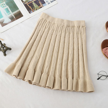 Fusta de dama decupata in negru, maro si gri