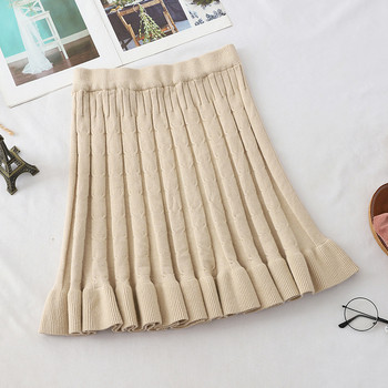 Fusta de dama decupata in negru, maro si gri