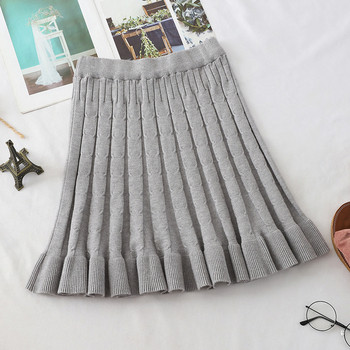 Fusta de dama decupata in negru, maro si gri