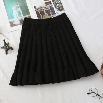 Fusta de dama decupata in negru, maro si gri