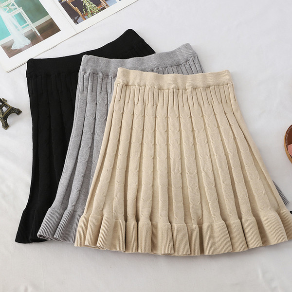 Fusta de dama decupata in negru, maro si gri