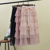 Fusta de dama cu tul si talie elastica in mai multe culori
