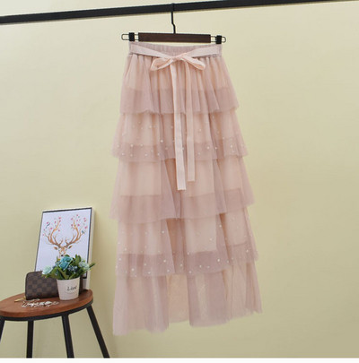 Fusta de dama cu tul si talie elastica in mai multe culori