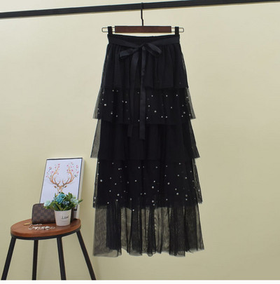 Fusta de dama cu tul si talie elastica in mai multe culori