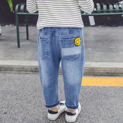 Blugi copii cu broderie si buzunare pentru fete