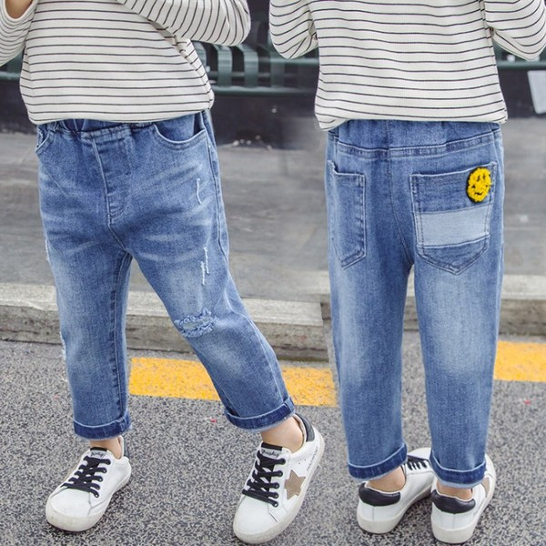 Blugi copii cu broderie si buzunare pentru fete