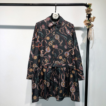 Rochie casual cu maneci lungi in negru si model