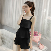 Rochie scurtă de damă modernă în galben și negru