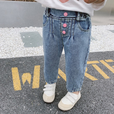 Blugi copii la modă cu nasturi pentru fete