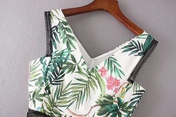 Rochie scurta de dama alb cu model floral