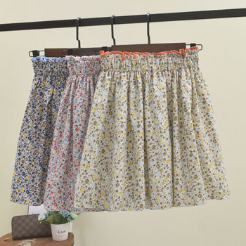 Fusta de dama cu talie elastica si model floral