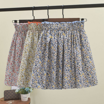 Fusta de dama cu talie elastica si model floral