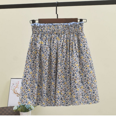 Fusta de dama cu talie elastica si model floral