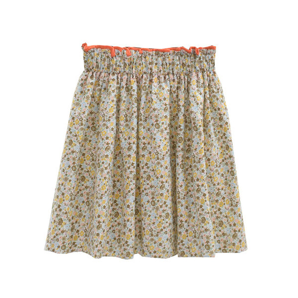 Fusta de dama cu talie elastica si model floral